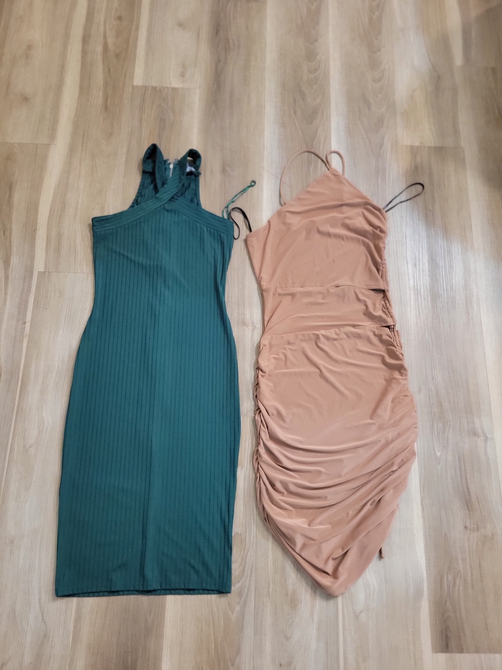 Another Story/Forever 21 Green And Tan Women Midi Dresses Size S